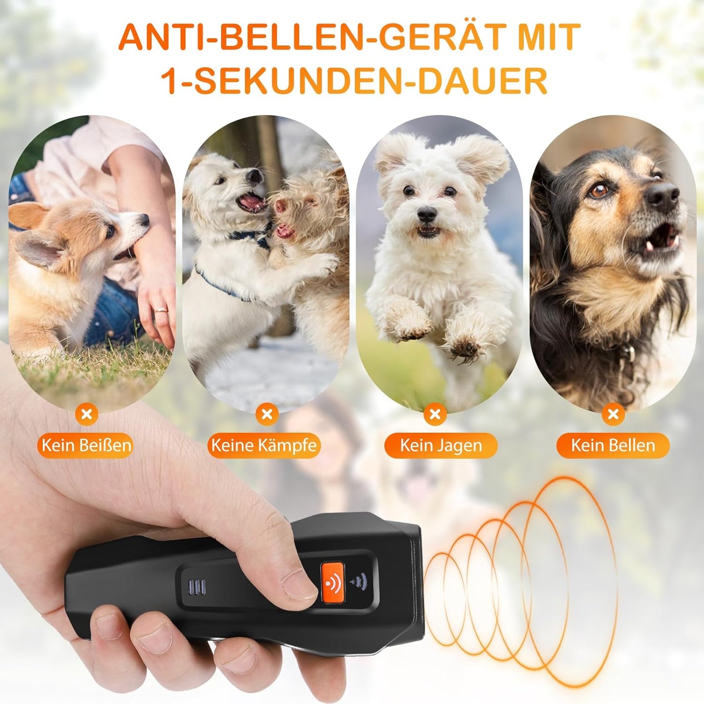 Antibell Für Hunde - Ultraschall Hundegebell Stopper Mit 3 Einstellbaren Frequenzen anti Bell Gerät Hunde 30 Fuß Reichweite anti Bellen Funktion Für Innen & Außengebrauch