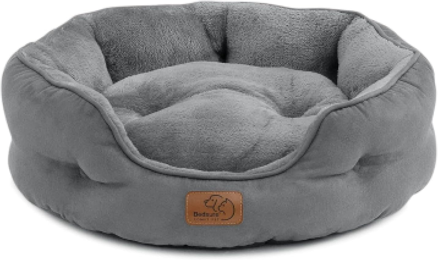 BEDSURE Katzenbett Waschbar Katzen Bettchen - 51X48X15Cm Katzenkorb Mit Zweiseitig Innenkissen Katzenschlafplatz Für Katzen Oder Kleine Hunde,Grau