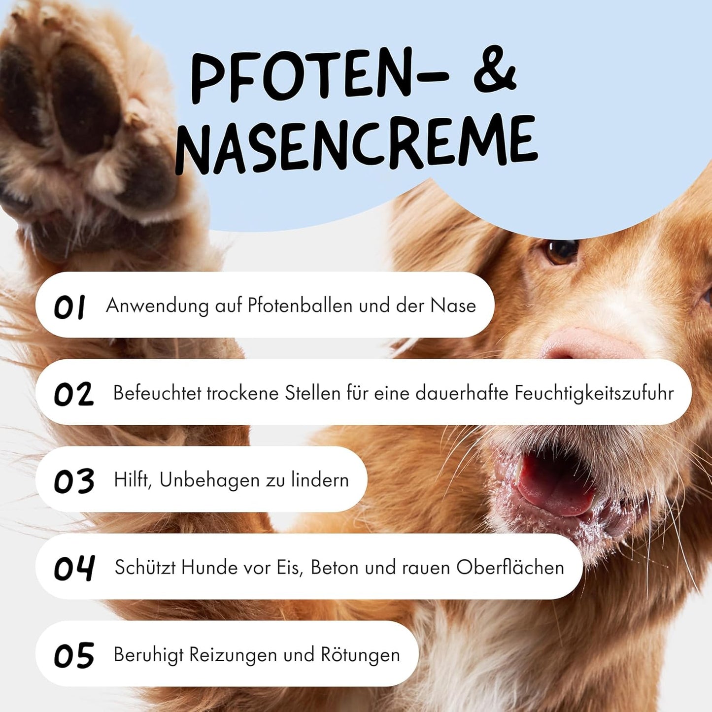 Belly® Pfotenbalsam Hund -50Ml- Pfotenpflege Für Hunde Im Winter - Pfotenbalsam Für Hunde Bei Schnee, EIS & Streusalz - Hundepfoten Balsam - Pfotenpflege Hund