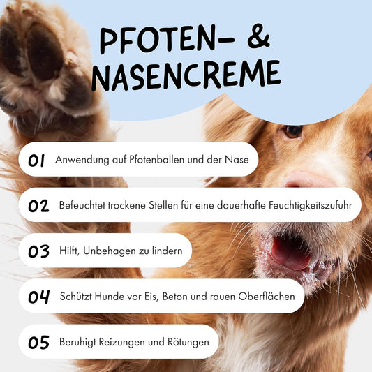 Belly® Pfotenbalsam Hund -50Ml- Pfotenpflege Für Hunde Im Winter - Pfotenbalsam Für Hunde Bei Schnee, EIS & Streusalz - Hundepfoten Balsam - Pfotenpflege Hund