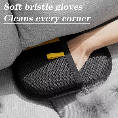 Pet Hair Remover Gloves Electrostatic for Cats Dogs, Reusable Washable Grooming Glove with 2-In-1 Lint Roller Brush
