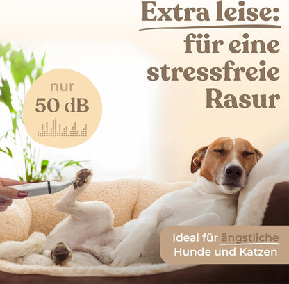 Profi Pfotentrimmer Für Hunde Und Katzen - Hundepfoten Trimmer Leise Schermaschine Hundeschermaschine Rasierer Für Augen, Ohren, Fell - Starker Motor Und Akku - Mit USB-C