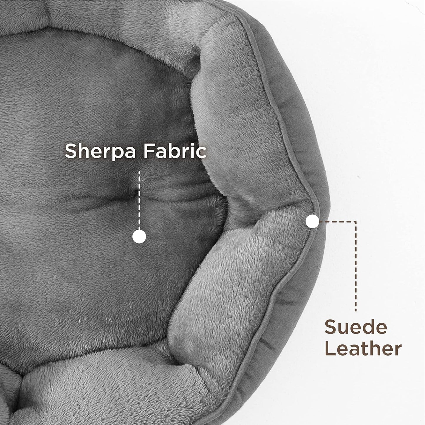 BEDSURE Katzenbett Waschbar Katzen Bettchen - 51X48X15Cm Katzenkorb Mit Zweiseitig Innenkissen Katzenschlafplatz Für Katzen Oder Kleine Hunde,Grau