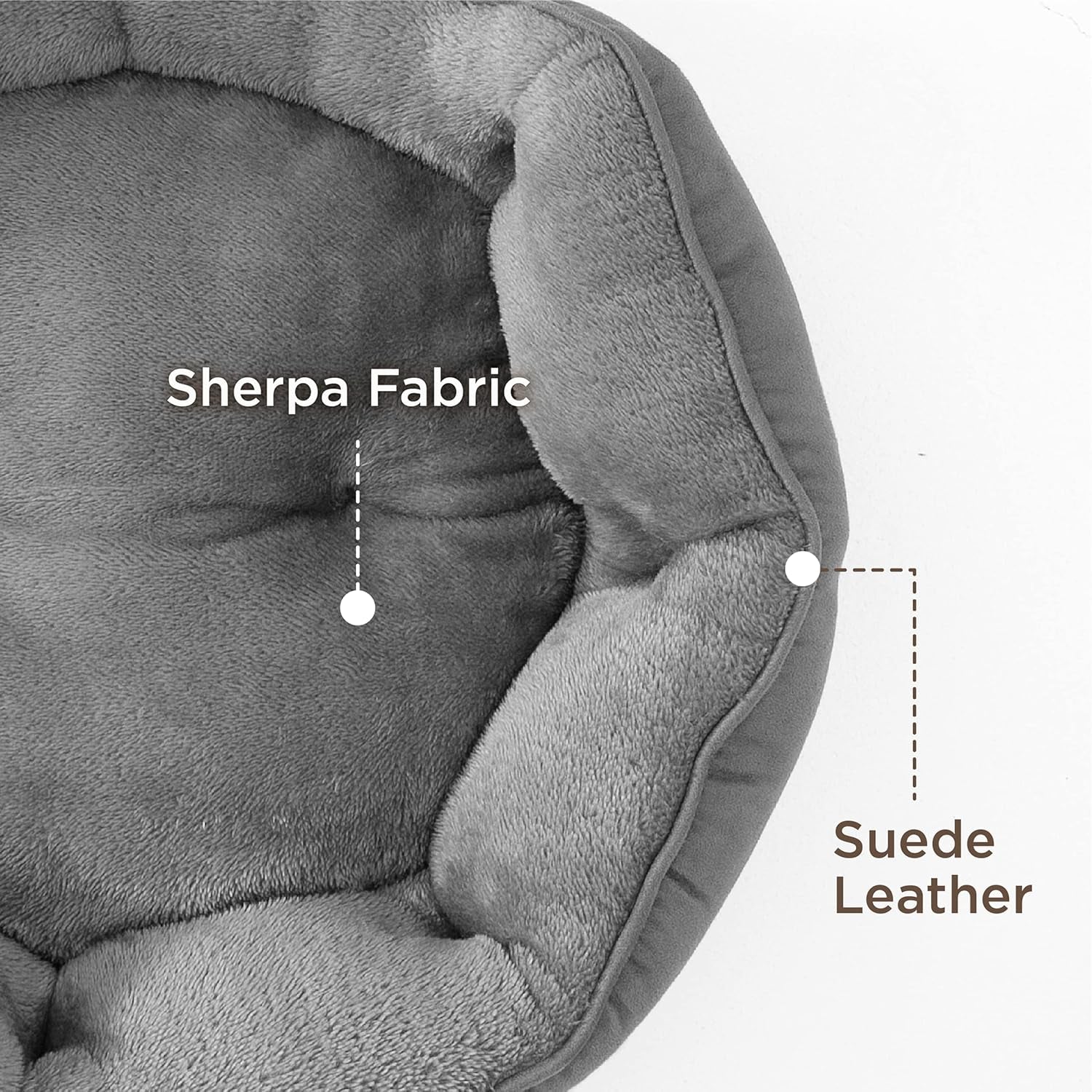 BEDSURE Katzenbett Waschbar Katzen Bettchen - 51X48X15Cm Katzenkorb Mit Zweiseitig Innenkissen Katzenschlafplatz Für Katzen Oder Kleine Hunde,Grau