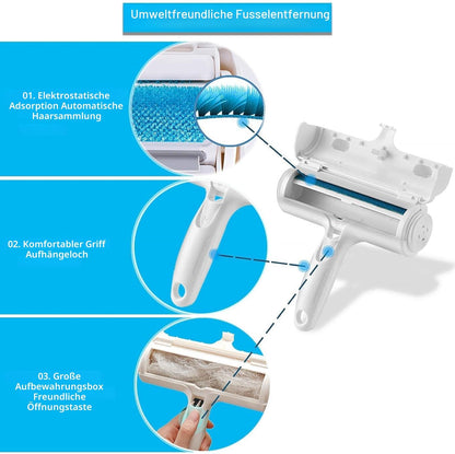 ACE2ACE Tierhaarentferner Fusselrolle, Fusselrolle Für Hundehaare Und Katzenhaare Wiederverwendbar, Fusselbürste Für Tierhaar, Für Sofa, Bett, Teppich, Kratzbaum, Weiß