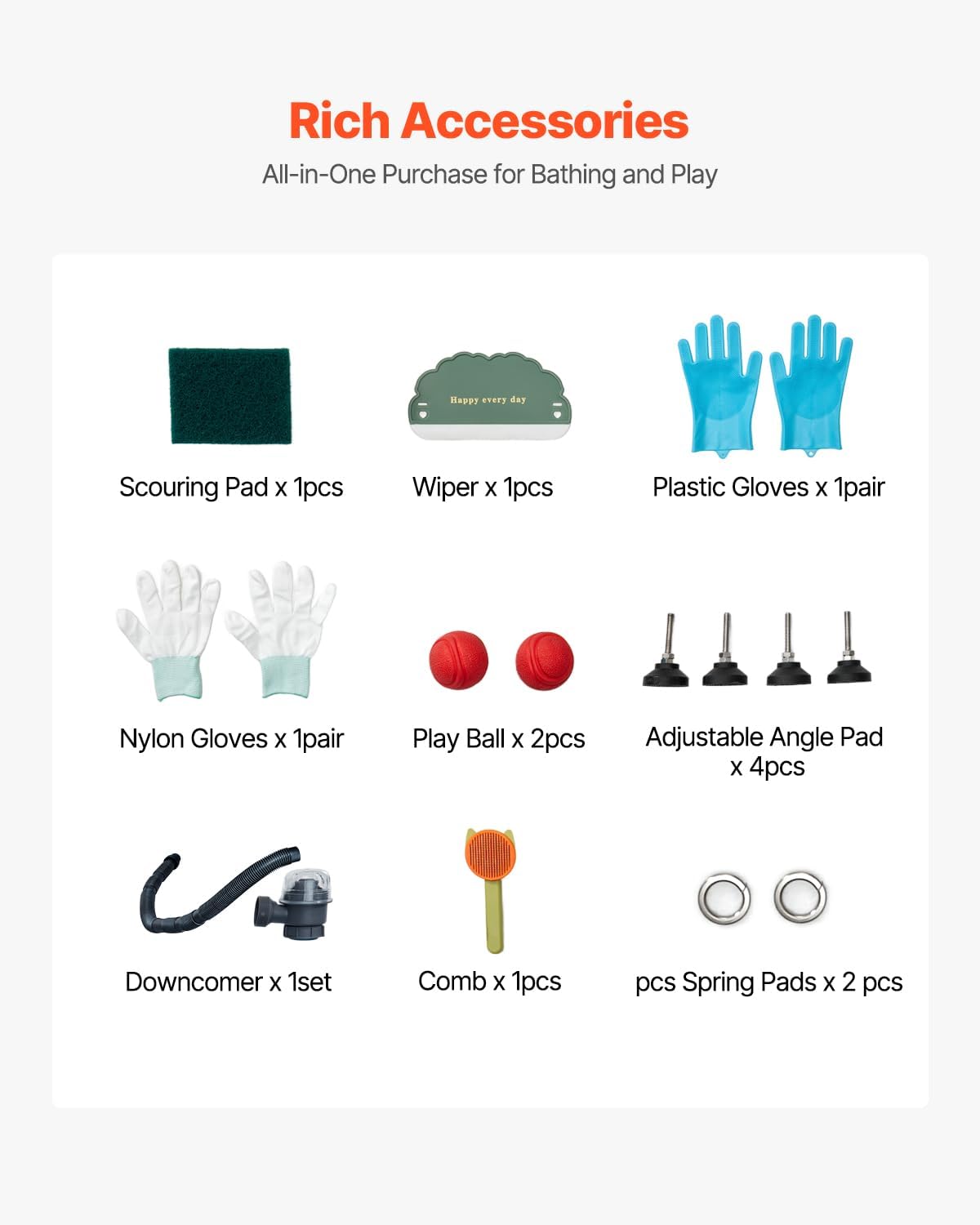 VEVOR Hundewaschstation Aus Edelstahl, 870X490X1225Mm Tierpflegewanne Mit Wasserhahn, Duschkopf, Seifenhalter & Spielbällen, Hundebadewanne Für Mehrere Haustiere, Waschbecken Für Zu Hause