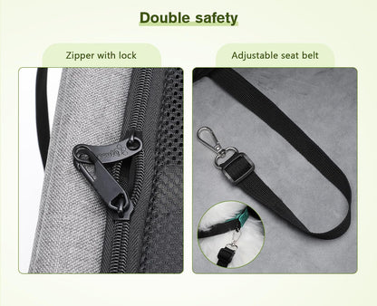 Pecute Transporttasche Katze Mit Rollen 2 in 1 Bis 7 Kg, Katzen Transportboxen, Abnehmbarer Faltbarer Katzentasche Hundetrolley Mit Fenster, Hundetragetasche Schultergurt Katzenbox, Grau