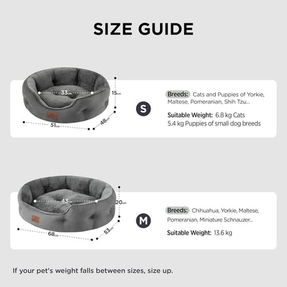 BEDSURE Katzenbett Waschbar Katzen Bettchen - 51X48X15Cm Katzenkorb Mit Zweiseitig Innenkissen Katzenschlafplatz Für Katzen Oder Kleine Hunde,Grau