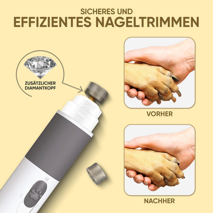 Animigo Krallenschleifer Für Hunde & Katzen Mit Krallenschere - Verschiedene Diamantkopf Größen - Elektrischer Nagelknipser - Motor Mit 2 Geschwindigkeiten & USB Anschluss - Für Alle Krallengrößen