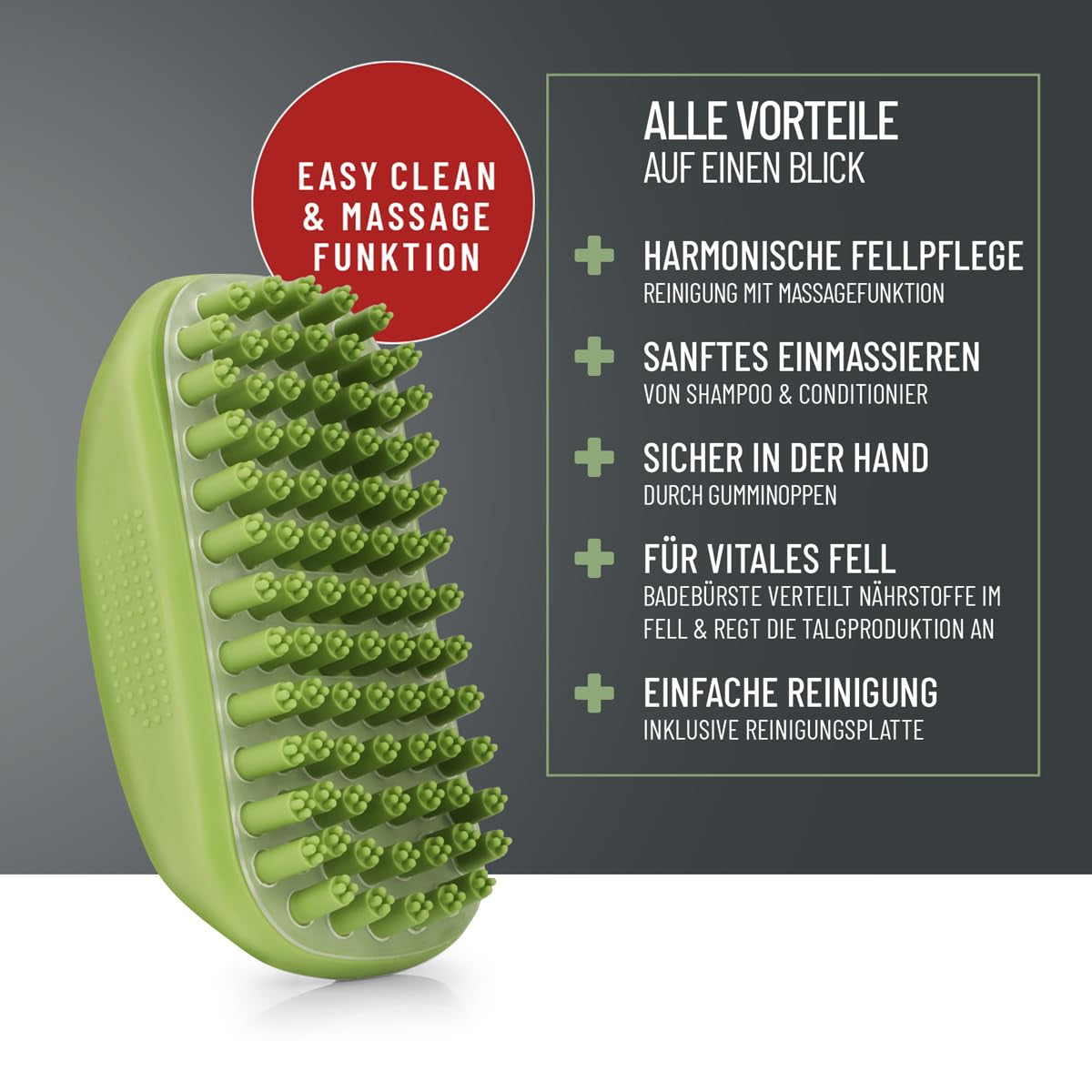 Reavet Badebürste Gummistriegel Für Hunde, Katzen Kurzhaar & Langhaar, Mit Massageeffekt - Entfernt Loses Deckhaar, Staub & Schmutz I Badestriegel Zum Einmassieren Von Hundeshampoo