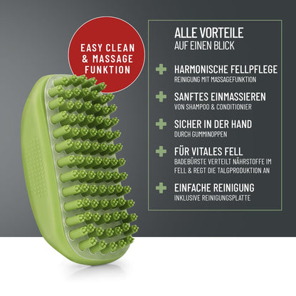 Reavet Badebürste Gummistriegel Für Hunde, Katzen Kurzhaar & Langhaar, Mit Massageeffekt - Entfernt Loses Deckhaar, Staub & Schmutz I Badestriegel Zum Einmassieren Von Hundeshampoo