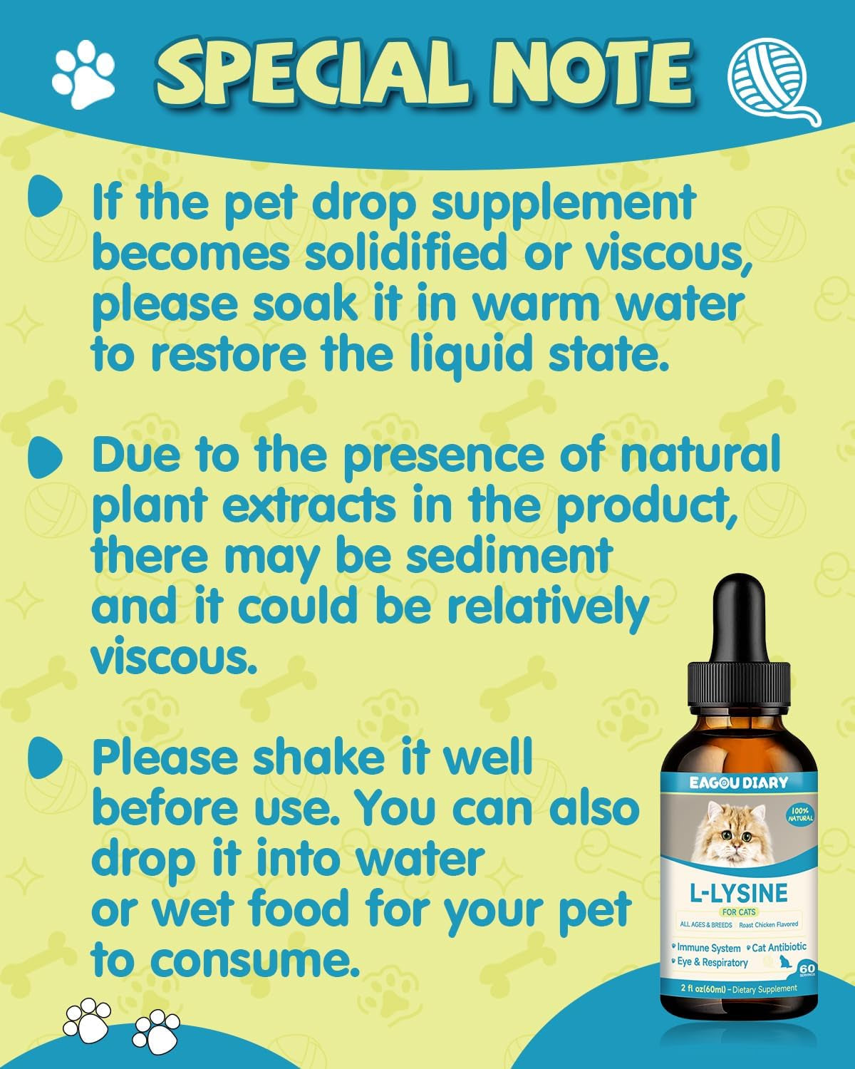 Lysin Katze - L-Lysin Tropfen Für Katzen Und Kätzchen, Kätzchen Immunsystem, Schnupfen, Linderung Von Allergien, Niesen, Nahrungsergänzungen Mit Vitaminen Und Mineralien, Kolostrum, Taurin