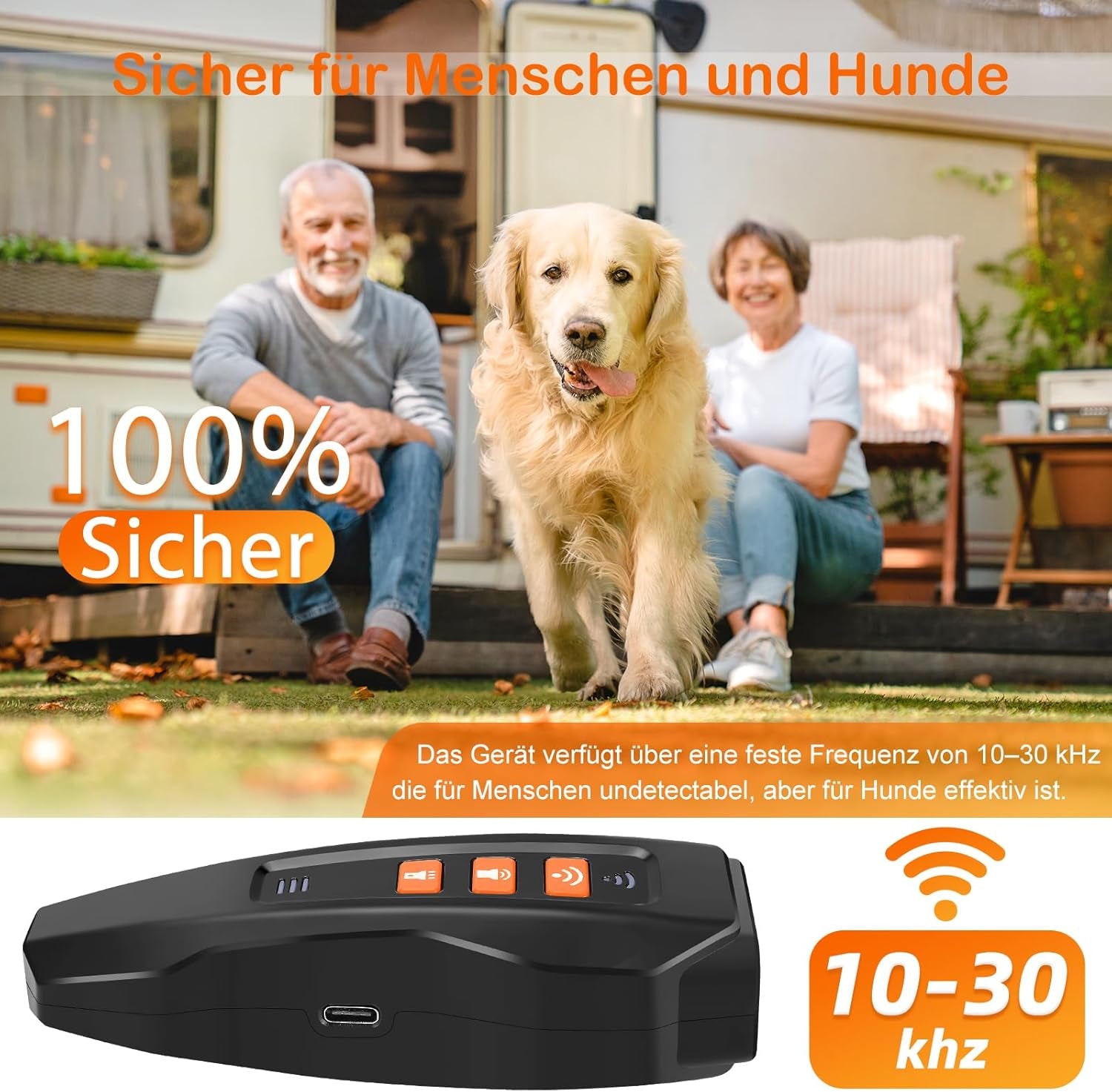Antibell Für Hunde - Ultraschall Hundegebell Stopper Mit 3 Einstellbaren Frequenzen anti Bell Gerät Hunde 30 Fuß Reichweite anti Bellen Funktion Für Innen & Außengebrauch