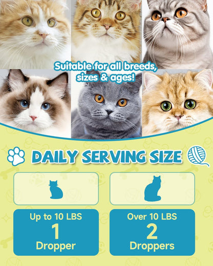 Lysin Katze - L-Lysin Tropfen Für Katzen Und Kätzchen, Kätzchen Immunsystem, Schnupfen, Linderung Von Allergien, Niesen, Nahrungsergänzungen Mit Vitaminen Und Mineralien, Kolostrum, Taurin