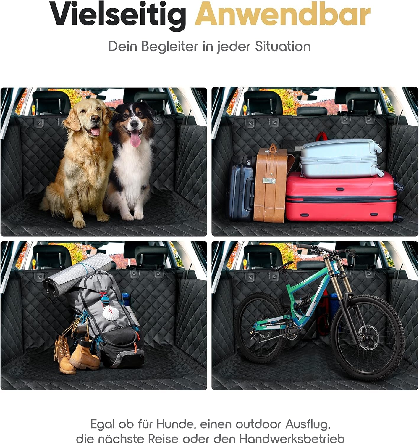 HELDENWERK Kofferraumschutz Hund Gesteppt Mit Seiten- Und Ladekantenschutz I Hundedecke Auto Kofferraum Wasserdicht & Kratzfest I Universal Kofferraum Schutzmatte Für Hunde