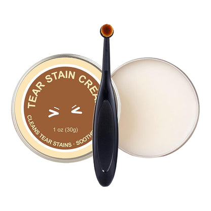 Pet Eye Balm - Dog Tear Care for Quick Clean | 30G Dirt Cleaning Cream with Brush, Cat Kitten Puppy Stain Remover, Medium Large Breeds Grooming, Bathing Shower Accessory, Gentle Eye Area Solution