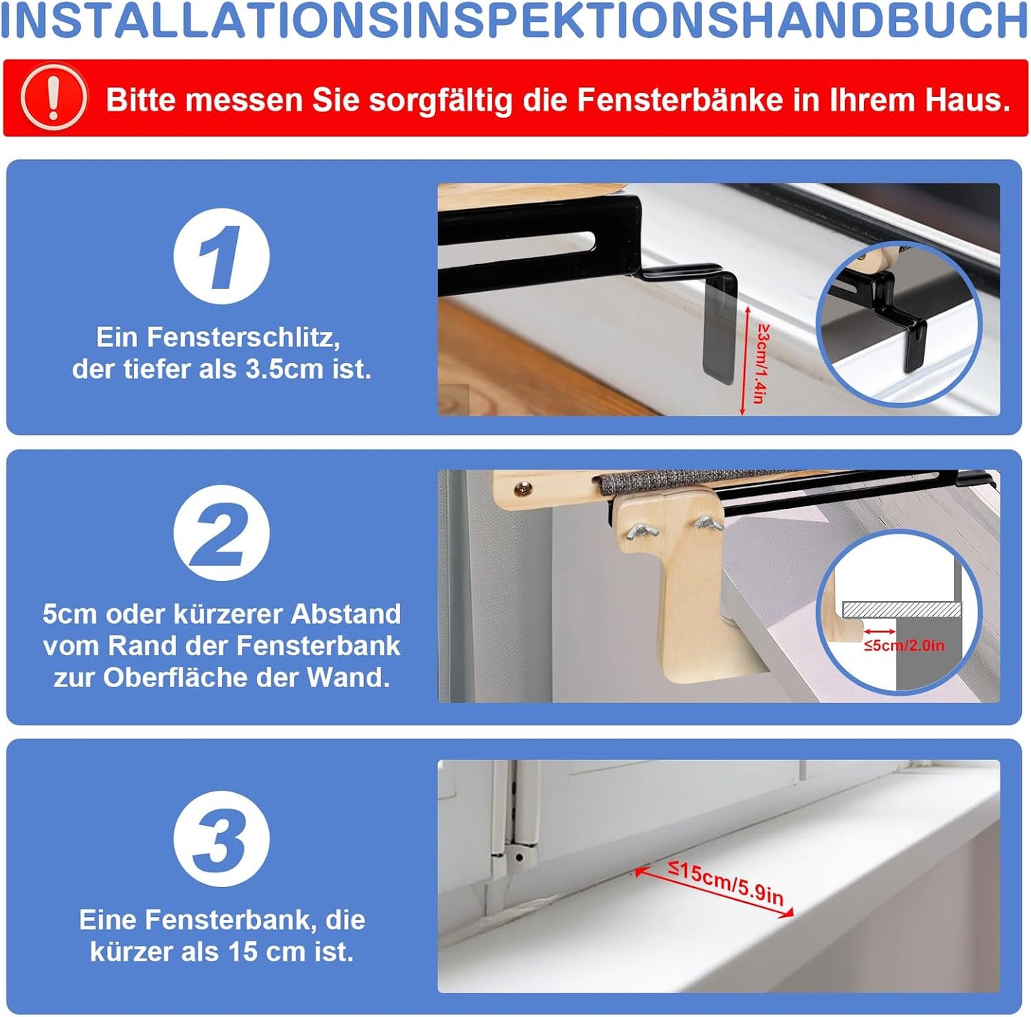 Zvonema Katzen Hängematte, Katzen Fensterliege, Stabil Groß Katzenhängematte, Holz Katzenbett Fenster Mit Abnehmbarem Dickem Bezug, Bequem Katzenbett Fensterbank, Platzsparendes Design Bis Zu 30Kg