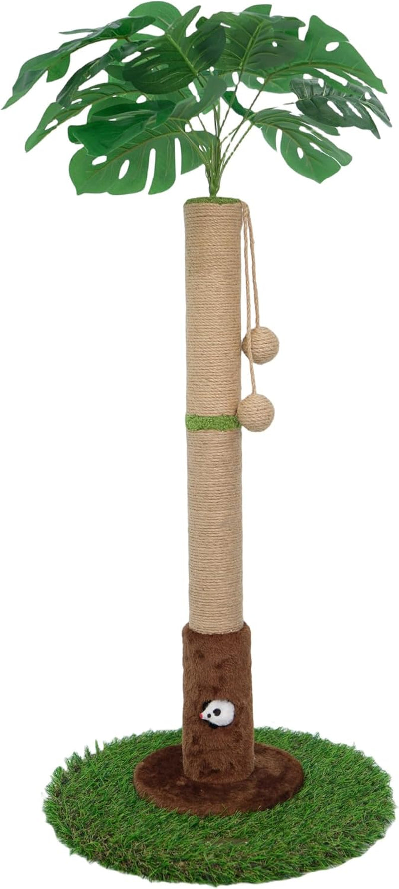 Cat Scratching Post for Indoor Cats and Kitten - 35.43" Tall Cat Scratching Post with Sisal Rope,Palm Tree Cat Scratch Post with Hanging Ball