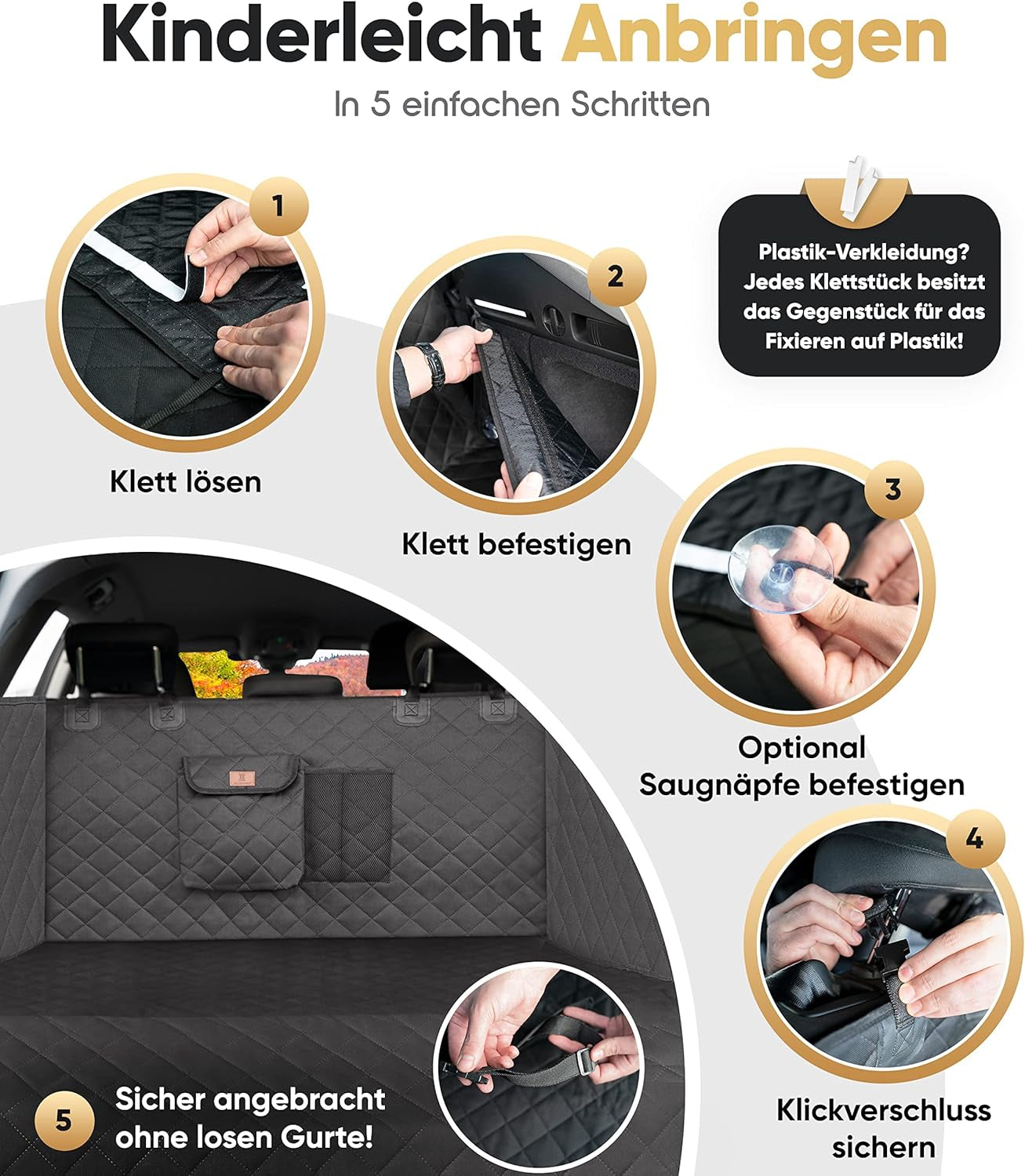 HELDENWERK Kofferraumschutz Hund Gesteppt Mit Seiten- Und Ladekantenschutz I Hundedecke Auto Kofferraum Wasserdicht & Kratzfest I Universal Kofferraum Schutzmatte Für Hunde