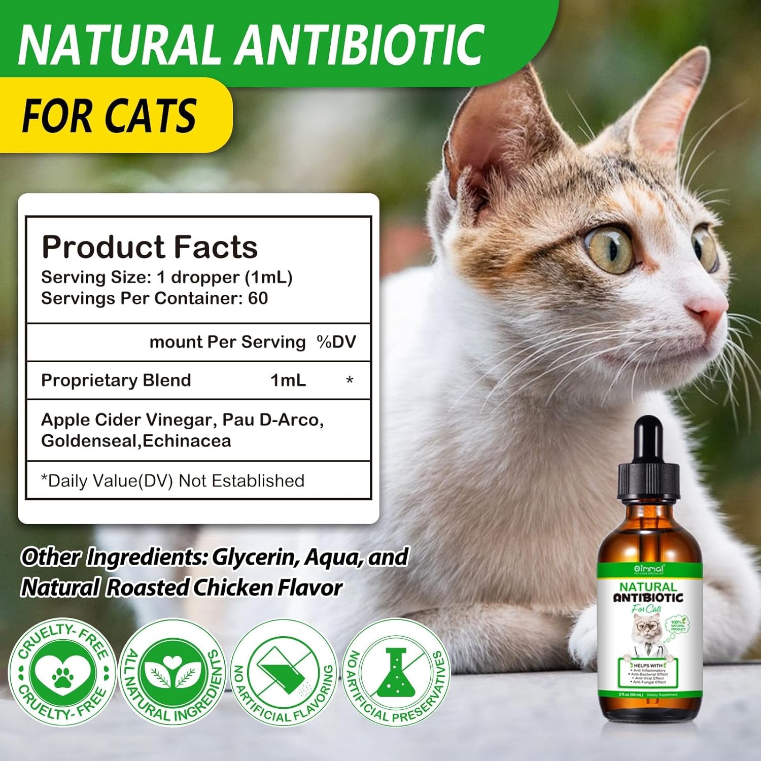 Natürliche Antibiotika Für Katzen, Katzen Antibiotika Bei Infektionen, Unterstützt Das Immunsystem Und Die Knochengesundheit, Allergie Relief, Gesundheitsbedarf Harnwegsinfektionen Bei